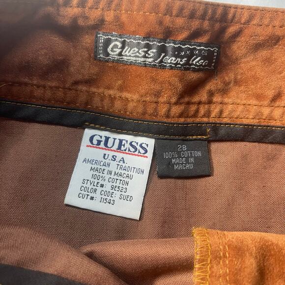 Vintage Guess velvety soft mini skirt size 28 rust brown -preowned **Flaw** - Picture 4 of 10